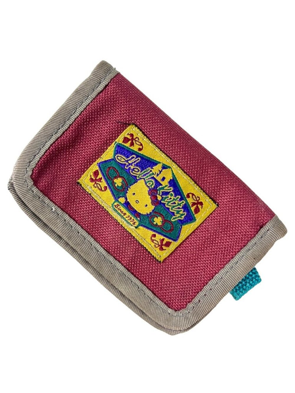 Hello Kitty Vtg Card Wallet Stitched Nylon Mini Case 90s Y2K Since 1974 Sanrio